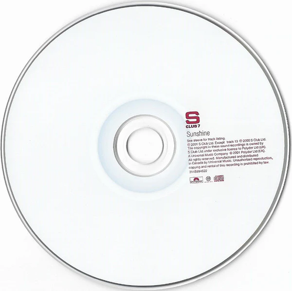 S Club 7 - Sunshine (CD, Album, Enh) - Image 3