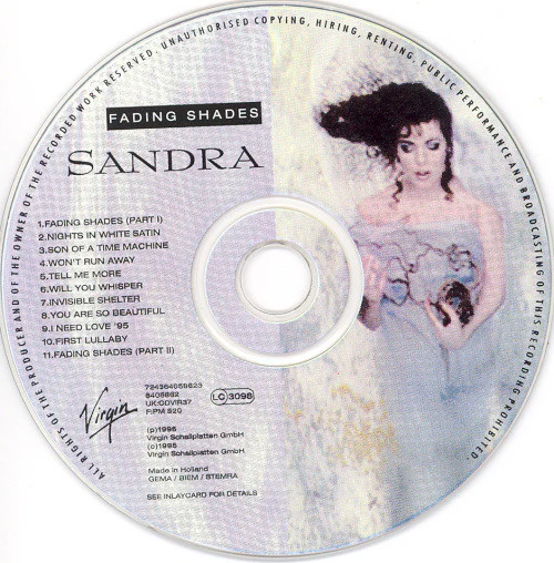 Sandra - Fading Shades (CD, Album) - Image 3