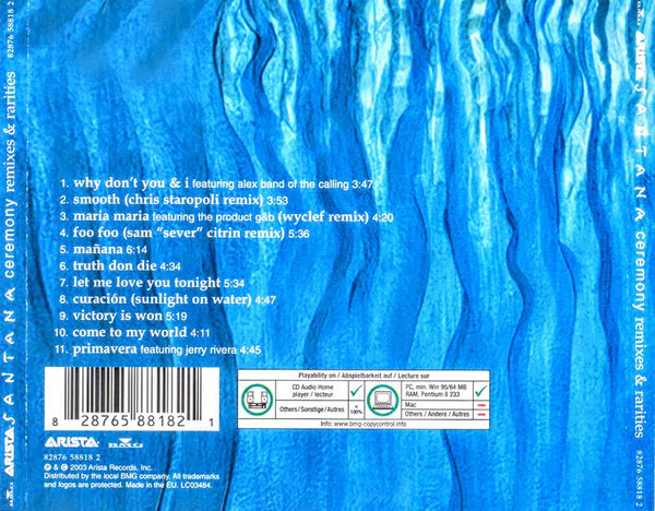 Santana - Ceremony (Remixes & Rarities) (CD, Comp, Copy Prot.) - Image 2