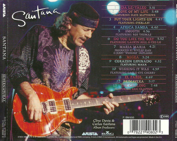 Santana - Supernatural (CD, Album) - Image 2
