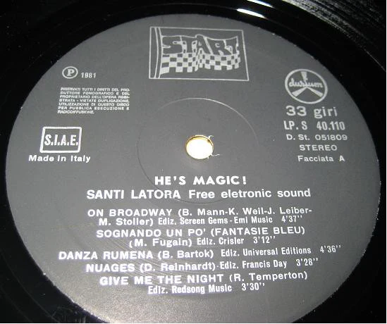 Santi Latora Free Electronic Sound* - He's Magic! (LP, Album) - Image 3
