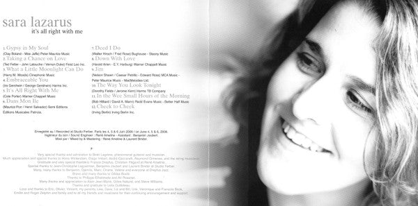 Sara Lazarus With Biréli Lagrène Gipsy Project - It's All Right With Me (CD, Album) - Image 3