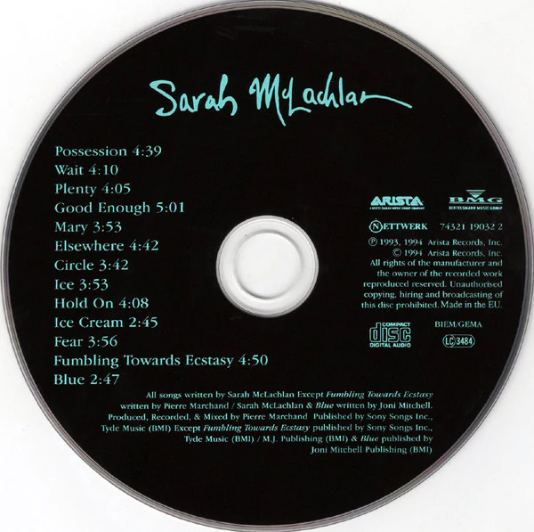 Sarah McLachlan - Fumbling Towards Ecstasy (CD, Album, RP) - Image 3