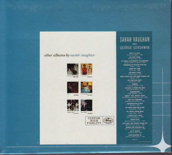 Sarah Vaughan - Sings George Gershwin (2xCD, RE) - Image 3