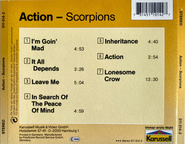 Scorpions - Action (CD, Album, RE) - Image 3