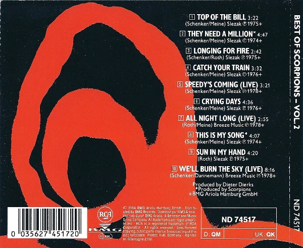 Scorpions - Best Of Scorpions - Vol. 2 (CD, Comp, RE) - Image 2