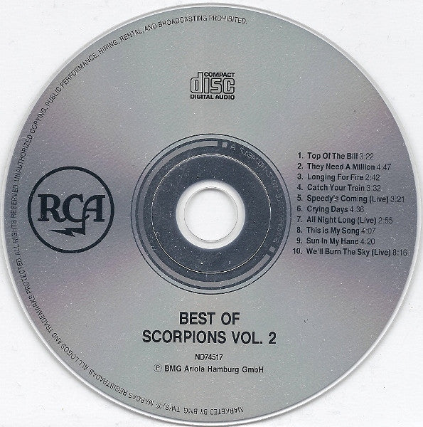 Scorpions - Best Of Scorpions - Vol. 2 (CD, Comp, RE) - Image 3