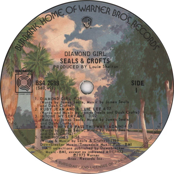 Seals & Crofts - Diamond Girl (LP, Album, Quad, Ter) - Image 5
