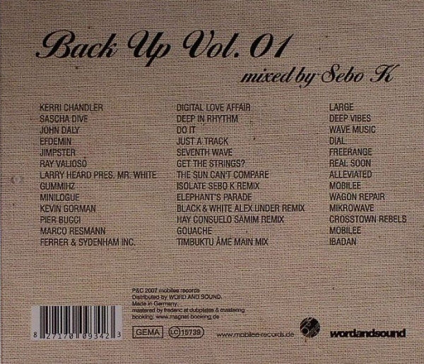 Sebo K - Back Up Vol. 01 (CD, Mixed) - Image 3