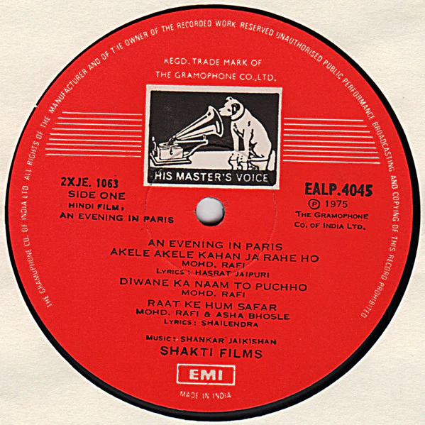 Shankar Jaikishan* - An Evening In Paris (LP) - Image 3