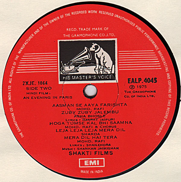 Shankar Jaikishan* - An Evening In Paris (LP) - Image 4