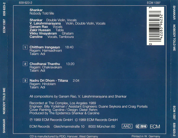 Shankar - Nobody Told Me (CD, Album) - Image 2