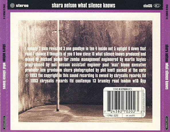 Shara Nelson - What Silence Knows (CD, Album, RP) - Image 2