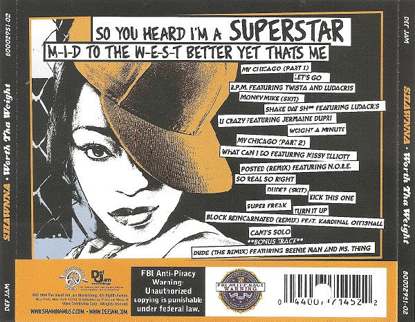 Shawnna - Worth Tha Weight (CD, Album) - Image 2
