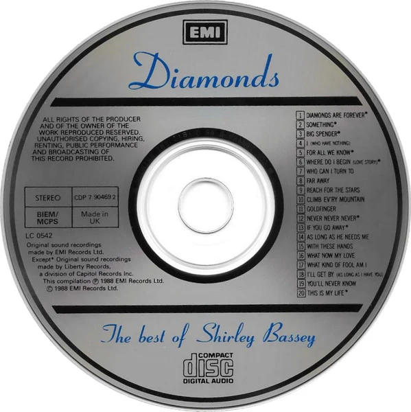 Shirley Bassey - Diamonds: The Best Of Shirley Bassey (CD, Comp) - Image 3