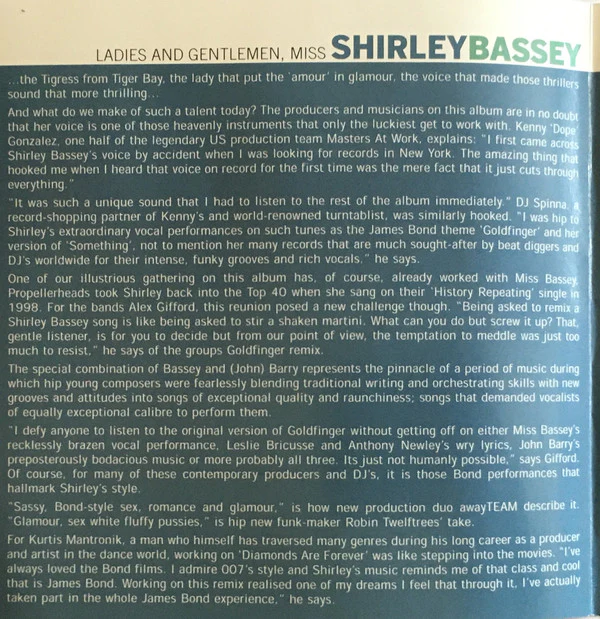 Shirley Bassey - The Remix Album...Diamonds Are Forever (CD, Comp, RP) - Image 5