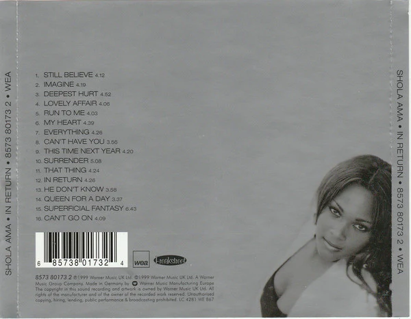 Shola Ama - In Return (CD, Album) - Image 2