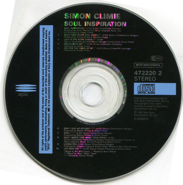 Simon Climie - Soul Inspiration (CD, Album) - Image 3