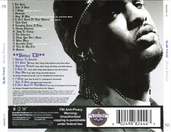 Slim Thug - Already Platinum (CD, Album + CD + Ltd) - Image 2