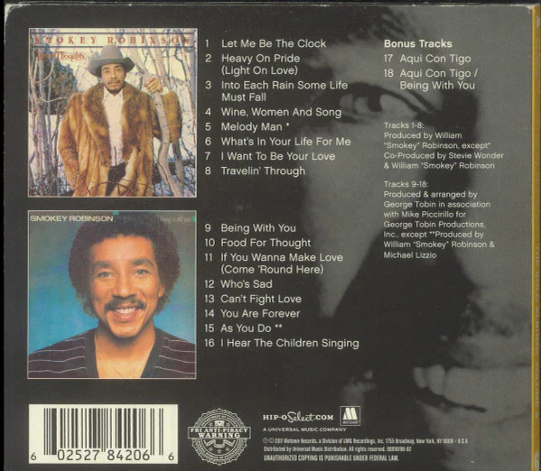 Smokey Robinson - The Solo Albums: Volume 6: Warm Thoughts / Being With You (CD, Comp, RE) - Image 2