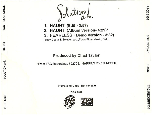 Solution A.D. - Haunt (CD, Single, Promo) - Image 2