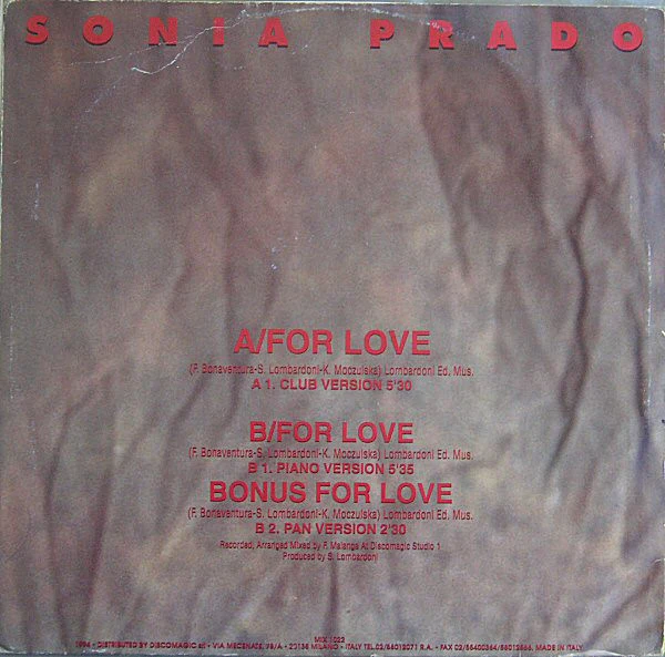 Sonia Prado - For Love (12") - Image 3