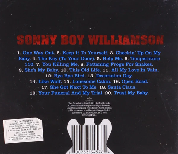 Sonny Boy Williamson (2) - Blues Greats Sonny Boy Williamson (CD, Comp) - Image 2