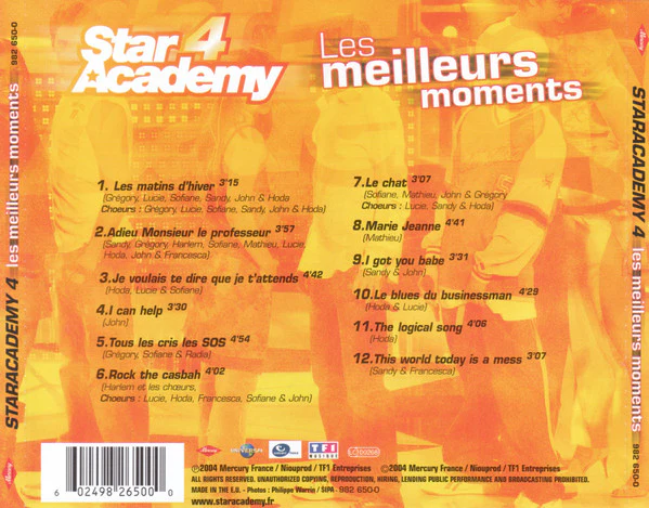 Star Academy 4* - Les Meilleurs Moments (CD, Album + CD) - Image 2