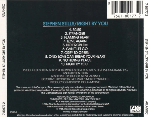 Stephen Stills - Right By You (CD, Album, Tar) - Image 2