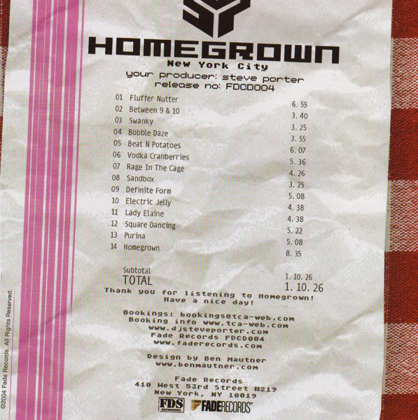 Steve Porter - Homegrown (CD, Album, Mixed) - Image 4