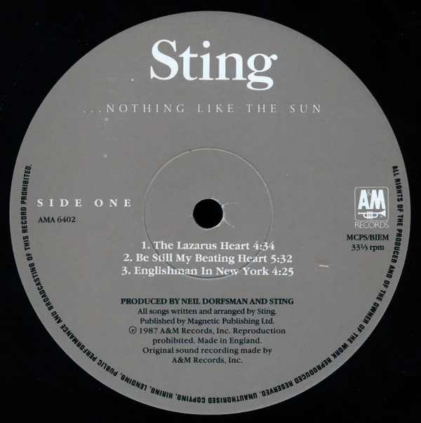 Sting - ...Nothing Like The Sun (2xLP, Album, No ) - Image 3