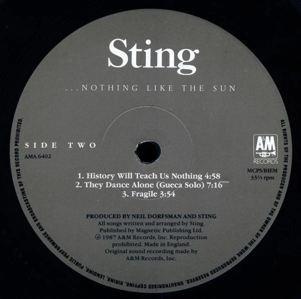Sting - ...Nothing Like The Sun (2xLP, Album, No ) - Image 4