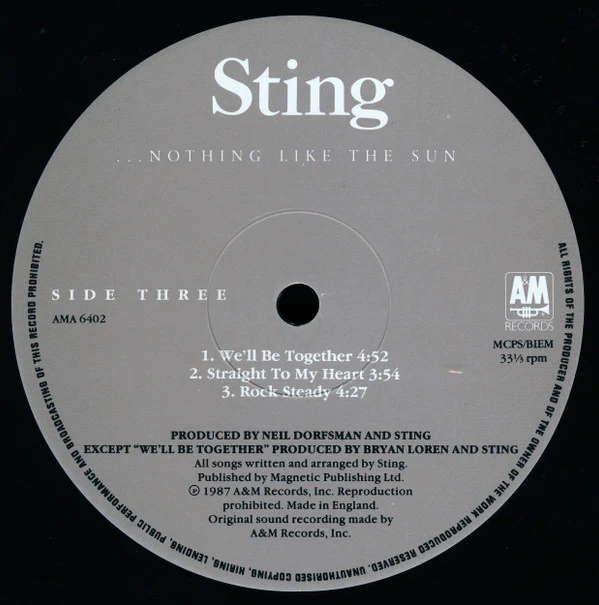 Sting - ...Nothing Like The Sun (2xLP, Album, No ) - Image 5
