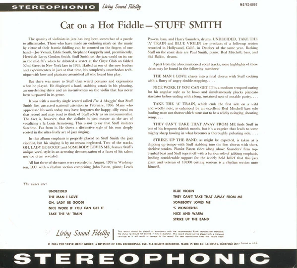 Stuff Smith - Cat On A Hot Fiddle (CD, Album, Ltd, RE, RM) - Image 3