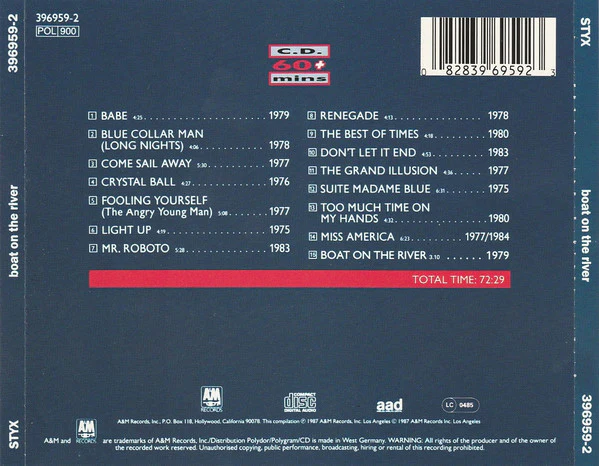 Styx - Boat On The River (CD, Comp) - Image 3