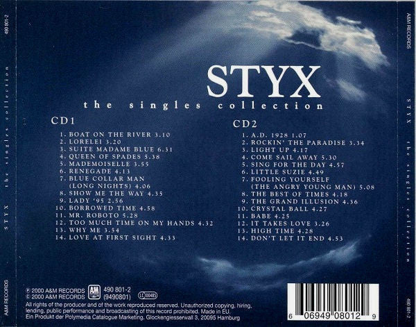 Styx - The Singles Collection (2xCD, Comp) - Image 2