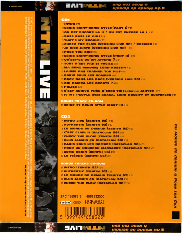Supreme NTM* - Live (Du Monde De Demain A Pose Ton Gun) (2xCD, Enh) - Image 2