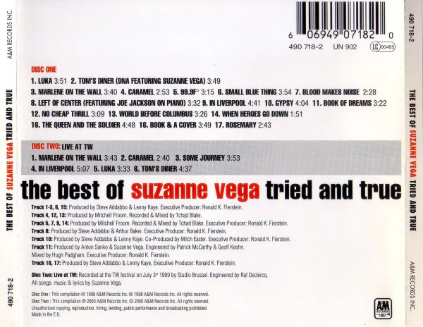 Suzanne Vega - The Best Of Suzanne Vega - Tried And True (CD, Comp + CD, Album, Ltd) - Image 2