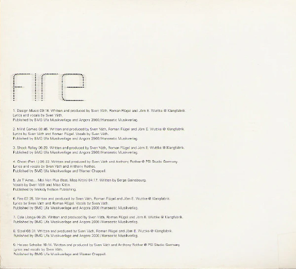 Sven Väth - Fire (CD, Album, Dig) - Image 4