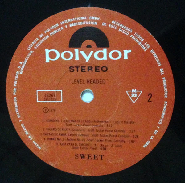 Sweet* - Level Headed (LP, Album) - Image 3