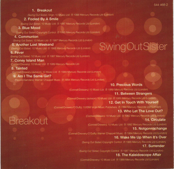 Swing Out Sister - Breakout (CD, Comp) - Image 3