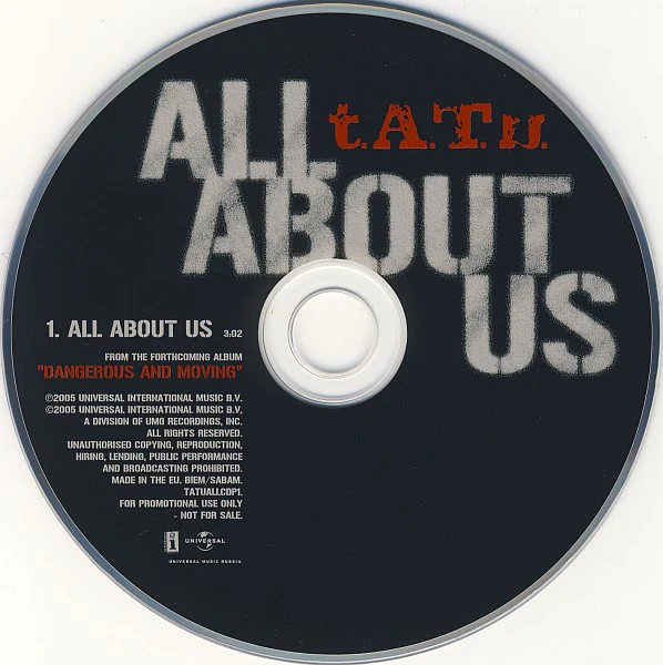 t.A.T.u. - All About Us (CD, Single, Promo) - Image 3
