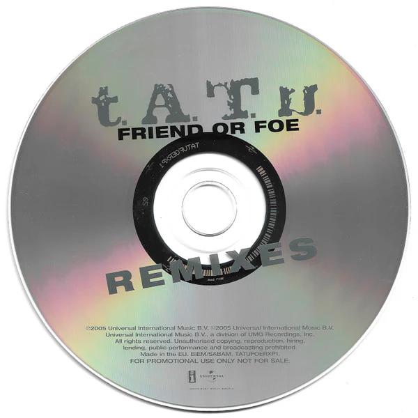 t.A.T.u. - Friend Or Foe (Remixes) (CD, Maxi, Promo) - Image 3