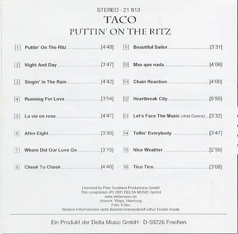 Taco - Puttin' On The Ritz (CD, Comp) - Image 2