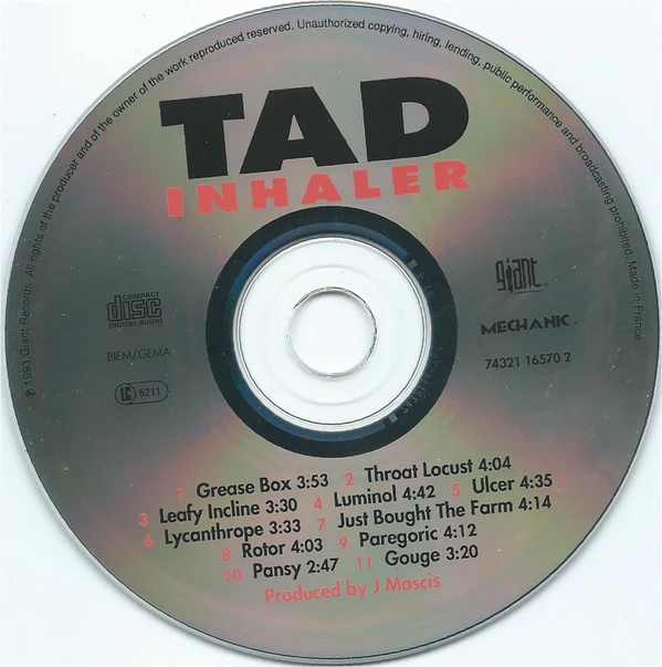 Tad - Inhaler (CD, Album) - Image 3
