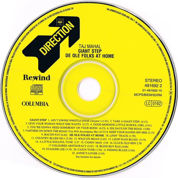 Taj Mahal - Giant Step & De Ole Folks At Home (CD, Album, RE) - Image 3