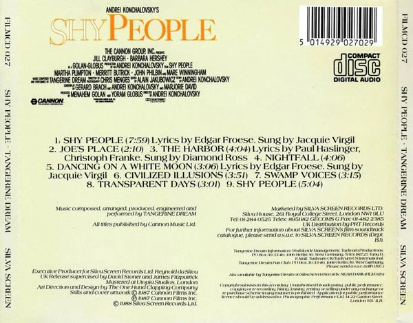 Tangerine Dream - Shy People (CD, Album) - Image 2