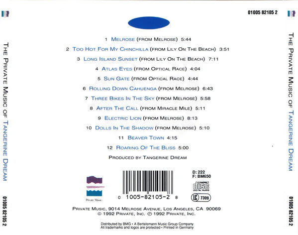 Tangerine Dream - The Private Music Of Tangerine Dream (CD, Comp) - Image 2