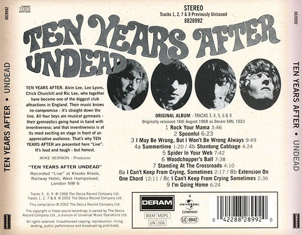 Ten Years After - Undead (CD, Album, RE, RM) - Image 2