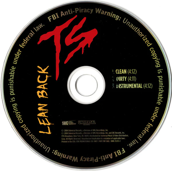 Terror Squad Feat. Fat Joe Aka Joey Crack* & Remy* - Lean Back (CD, Single, Promo) - Image 3